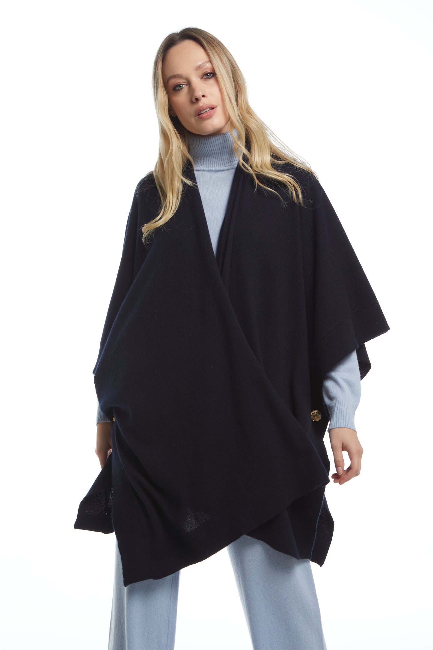 Mantella con maniche - Blu