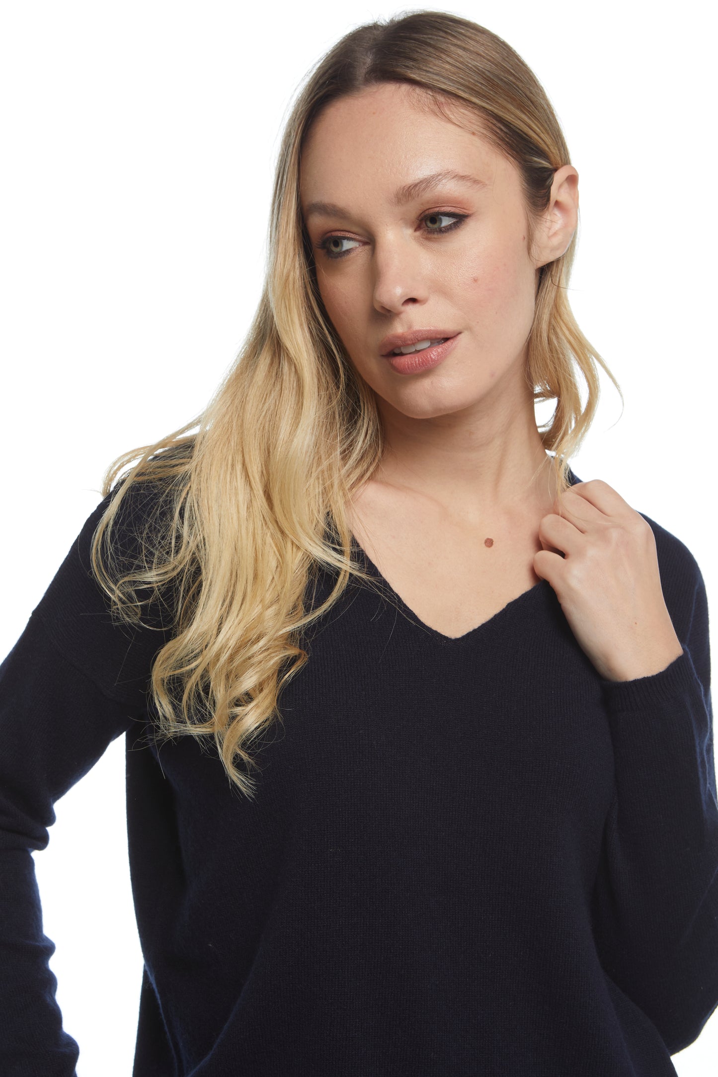 Maglia over scollo a V - Blu