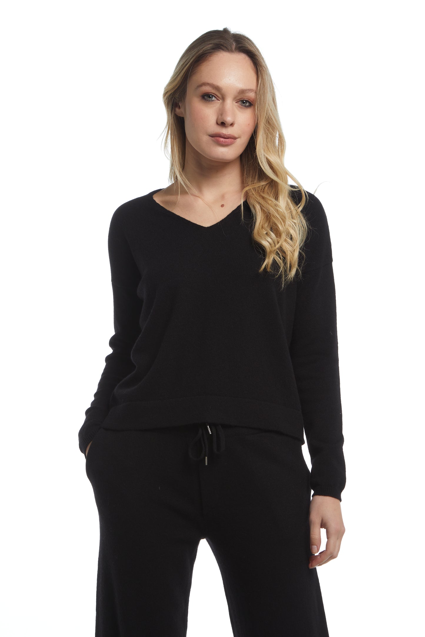 Maglia over scollo a V - Nera