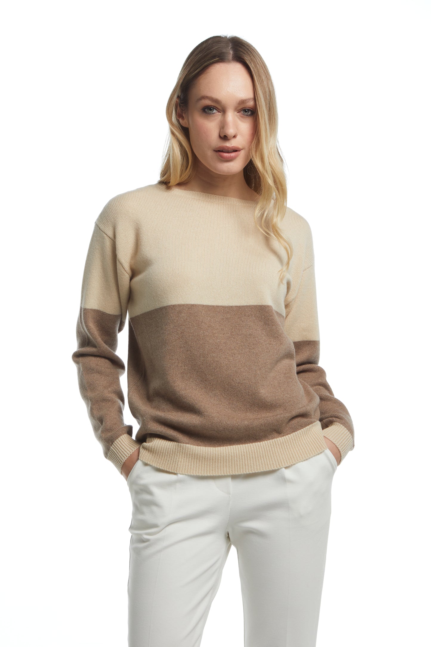 Maglia girocollo rigato