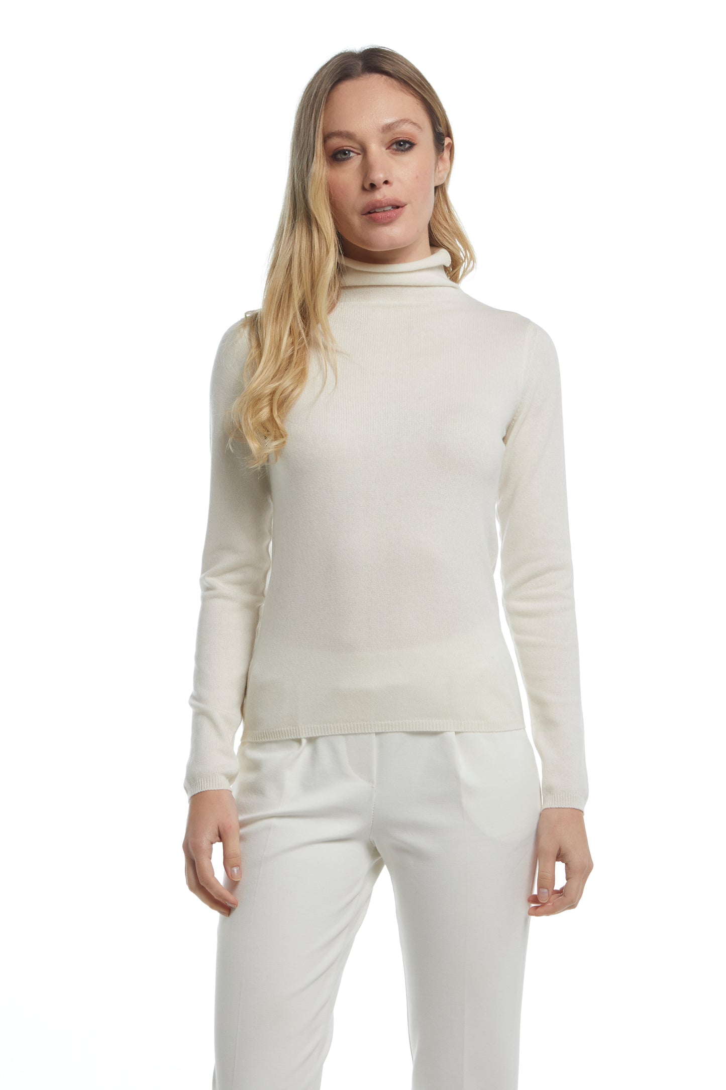 Maglia collo a cratere - Bianca