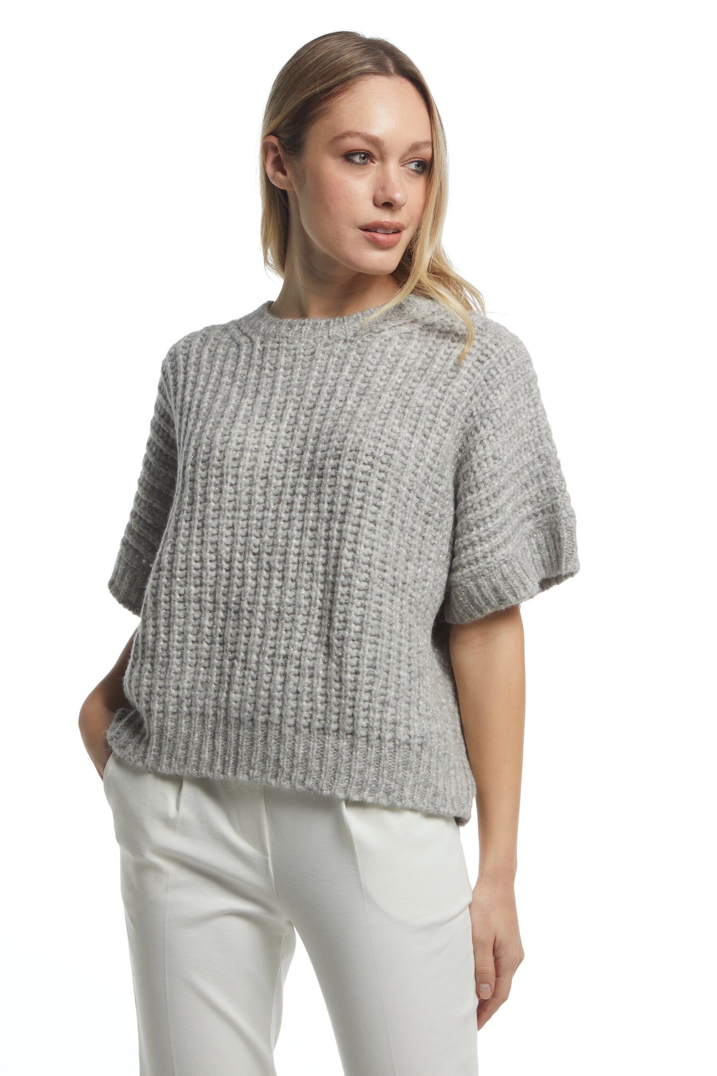 Cappa costa inglese - Grigio perla con Lurex
