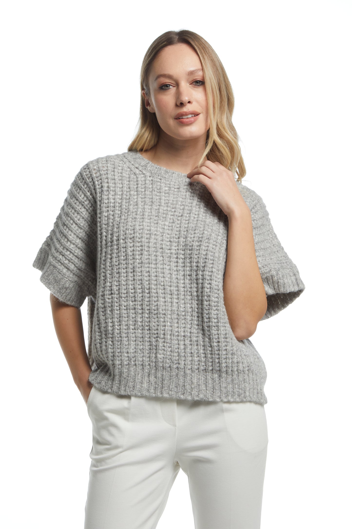 Cappa costa inglese - Grigio perla con Lurex