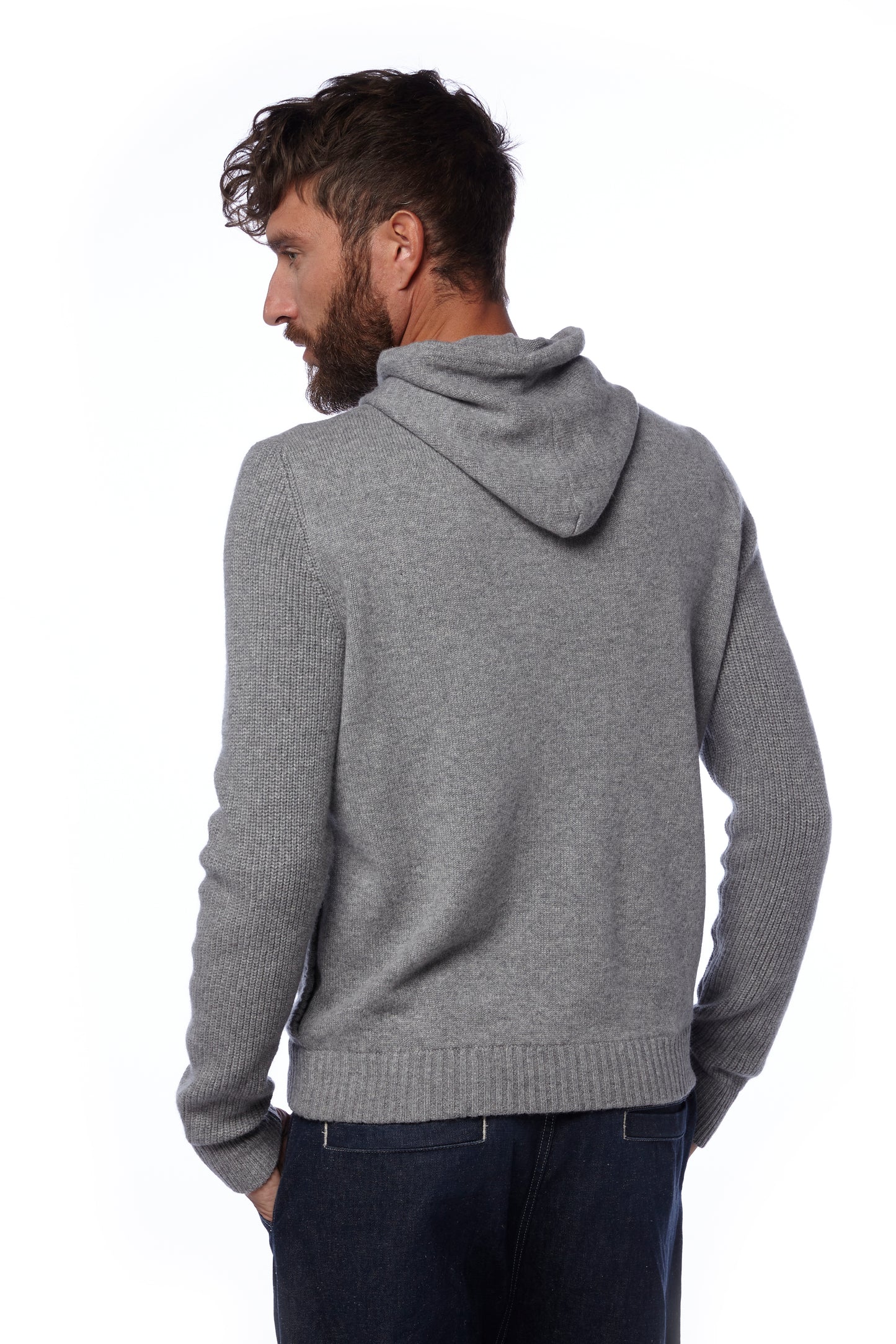 Felpa zip con cappuccio - Grigio