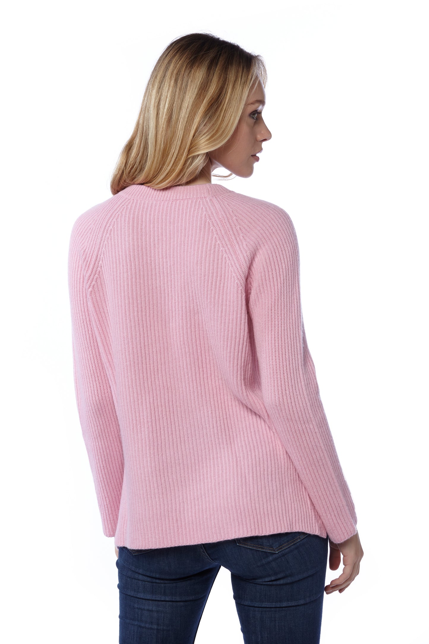Maglia costa inglese con spacchi laterali - Rosa