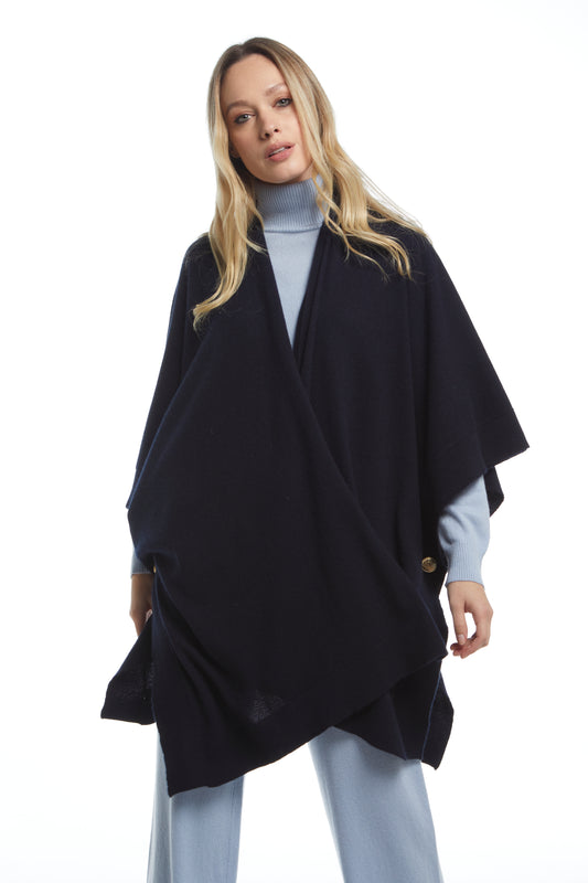 Mantella con maniche - Blu