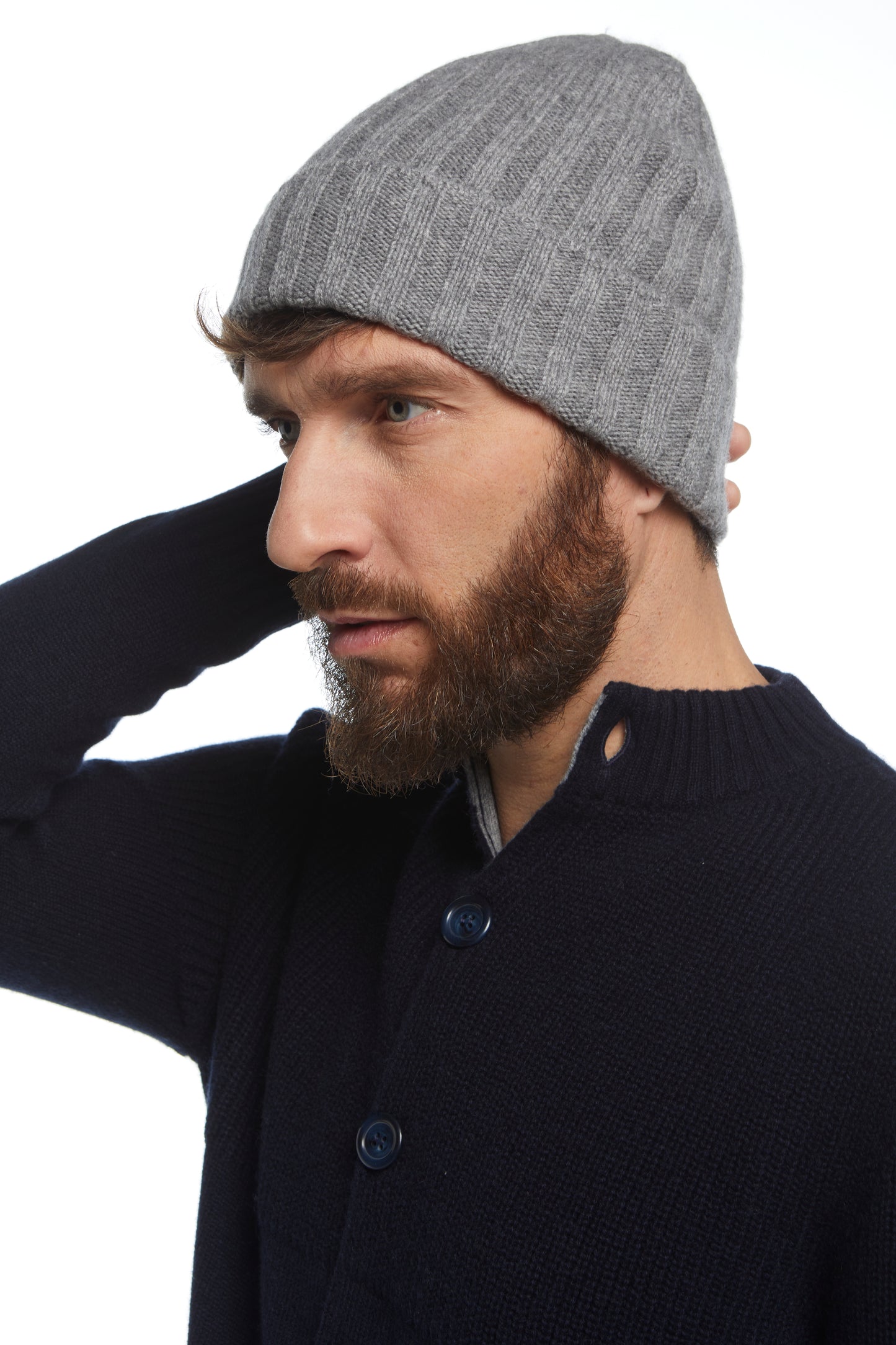 Cappello a coste - Grigio melange