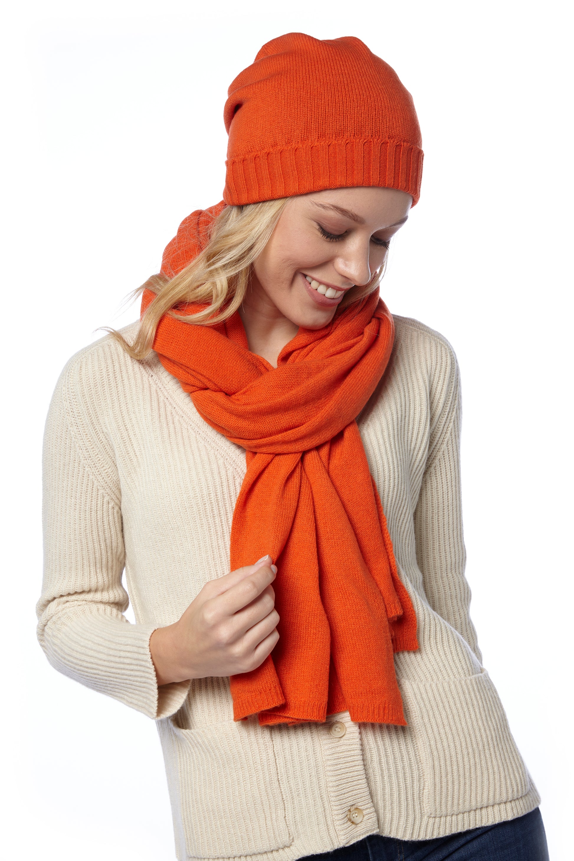 Maxi sciarpa Arancione – Elisa B Cashmere