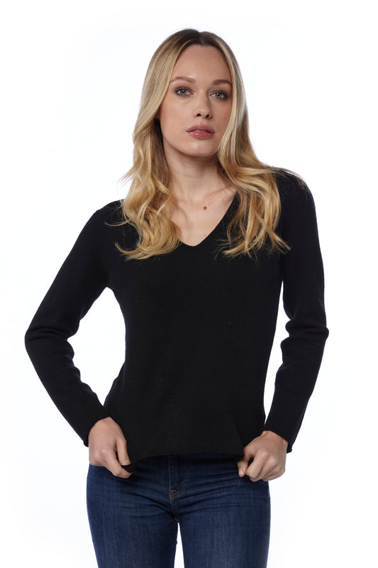 Maglia scollo a V - Nera