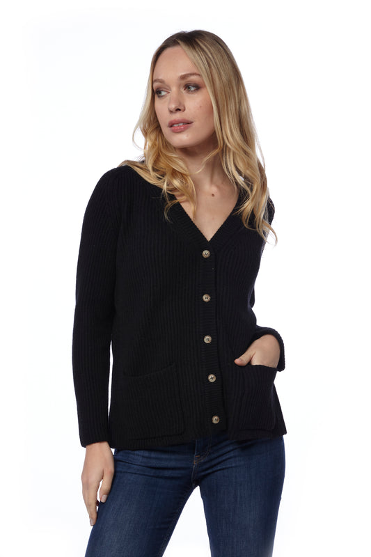 Cardigan costa inglese - Nero